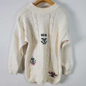 Vintage Non Stop Easy Wear Knit Sweater 100% Cotton Size S